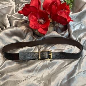 🌹VINTAGE COACH Men's Leather REVERSIBLE Belt with Gold-Tone Buckle Black/Brown
